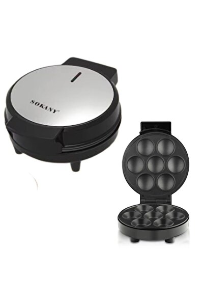 SOKANY Electric muffin maker 1000W non-stick plates grill toaster waffles