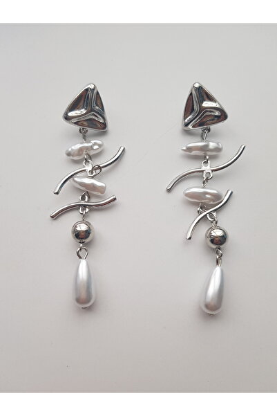 morjivert أقراط فضية مرصعة باللؤلؤ