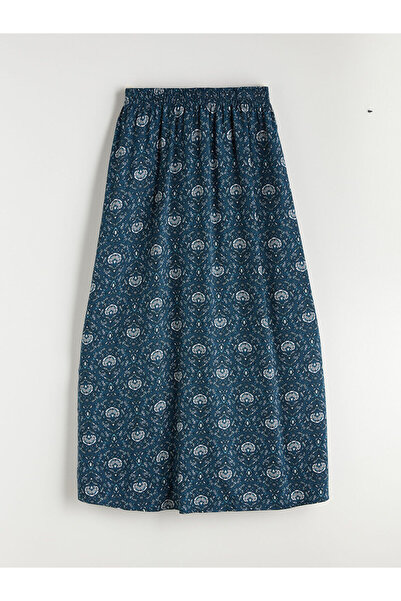 LC Waikiki LCW Grace Lacivert Beli Lastikli Desenli A Kesim Etek W5FL88Z8