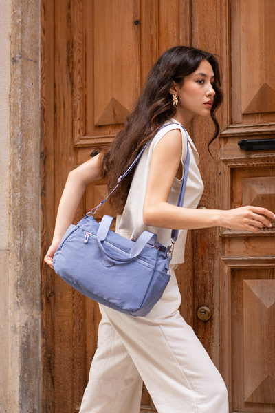 H&D COLLECTİON Women's 5 Compartment Water Resistant Parachute Fabric Adjustable Cross Strap Hand and Shoulder Bag
