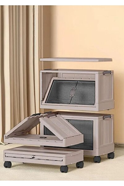 FORSACE 2 Tier Portable Multipurpose Organizer with Lid Stackable Kitchen and Pantry Cabinet with Magnet Lid