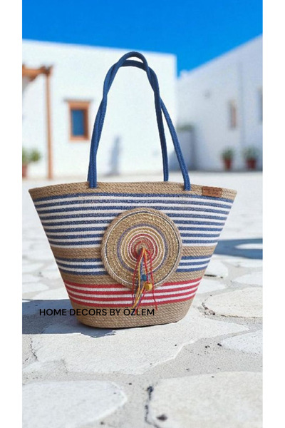 home decors by özlem Straw Shoulder Bag Beach Bag Daily Bag Handcrafted Handmade