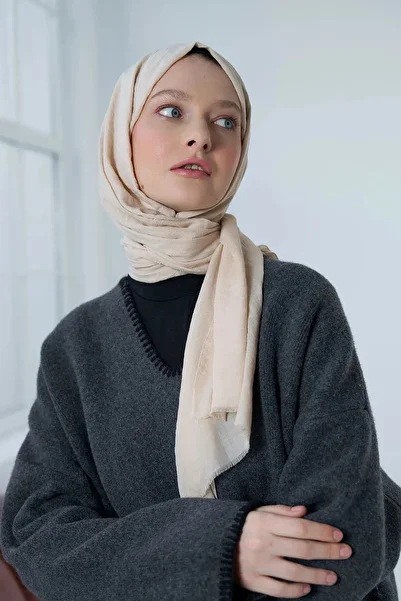 awix Modakashmir Neo Cotton Shawl Beige Color