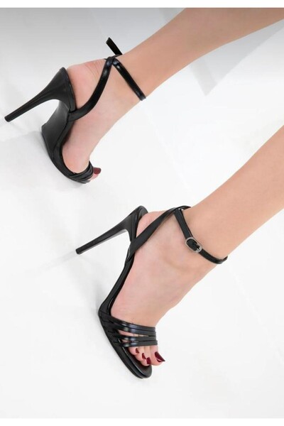 pabucmarketi Black Women's Heeled Sandals