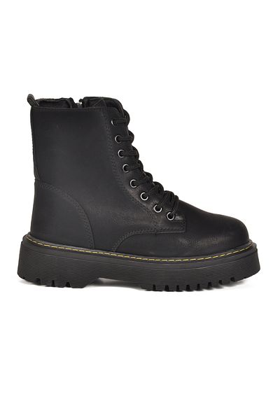 Aspor Black Emerald Lace-Up Zippered Women's Boots