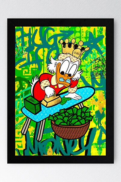 Saturn Scrooge Mcduck Unchangeable Uncle Framed Painting - Print Money Series Poster Painting