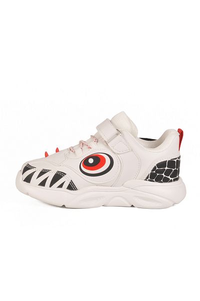 Cool White Velcro Lighted Boys' Sports Shoes