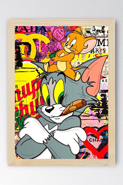 Saturn Tom ve Jerry Çerçeveli Tablo - Print Money Serisi Poster Tablo