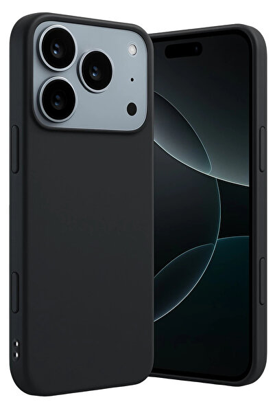 cepmoda iPhone "17 PRO MAX" kılıf | Esnek ince Silikon Kapak Slim Case - SİYAH