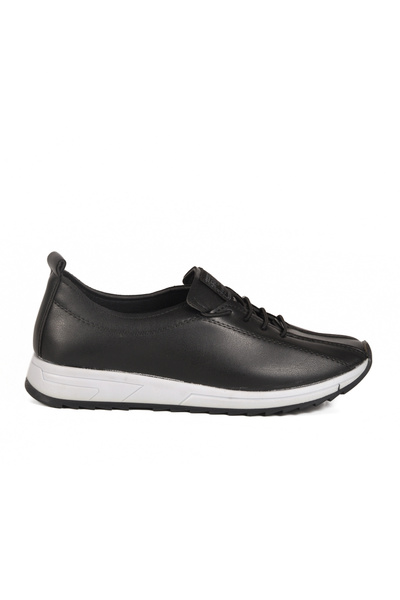 Aspor Black Rubber Laced Women's Casual Shoes
