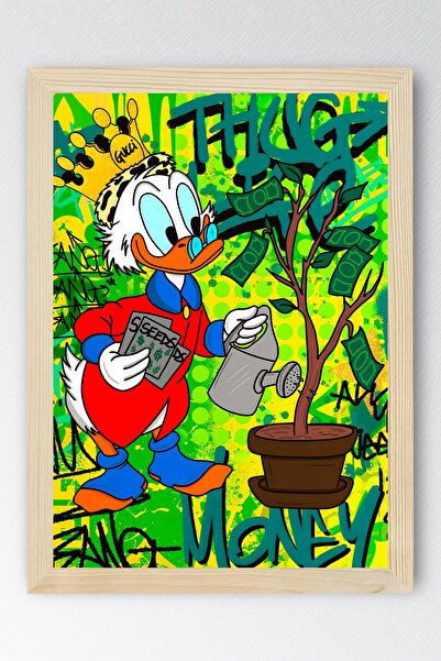 Saturn Scrooge Mcduck Unchangeable Uncle Framed Painting - Print Money Series Poster Painting