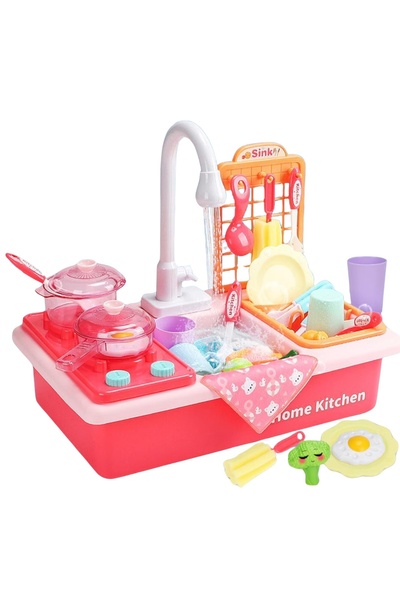 MNS Mini interactive children's kitchen with sink with running water, realistic hobs