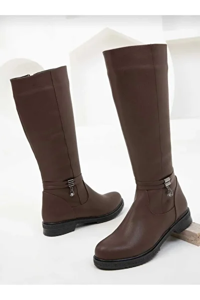 AYDOĞDU by ünal Brown Women's Zippered Buckle Boots 1999000