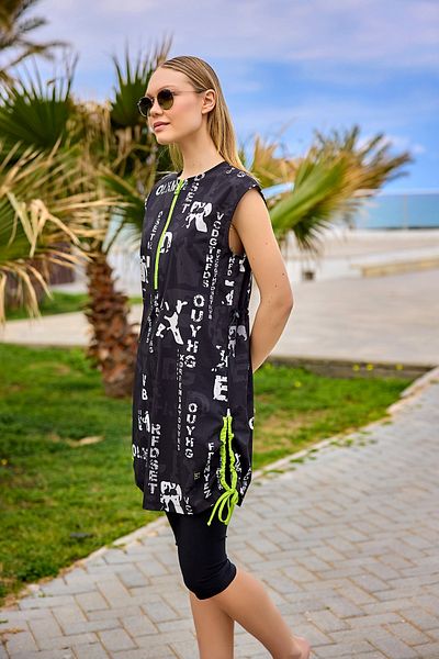 Marina Semi-Covered Swimsuit |   Zipper Collar, Water Repellent Fabric, Upf50+ Protection H2506