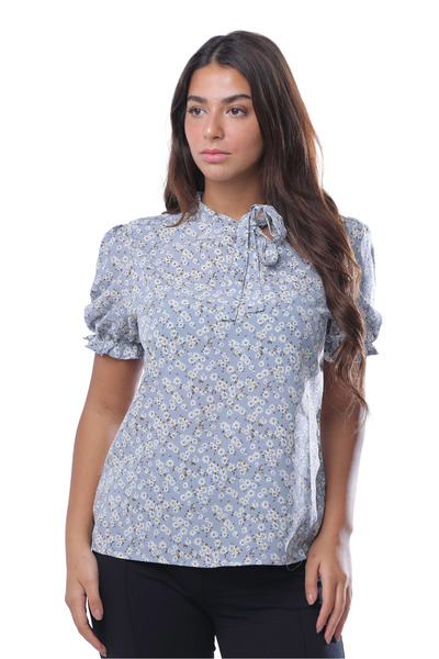 SUGA Floral print bow blouse