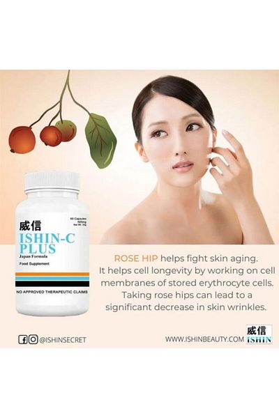 ishin -C Plus Vitamin C Japan Formula Food Supplement (60 capsules x 500 mg)