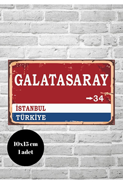 Tasarımistan Retro Galatasaray Tabelası 10x15 Cm Mıknatıslı Magnet