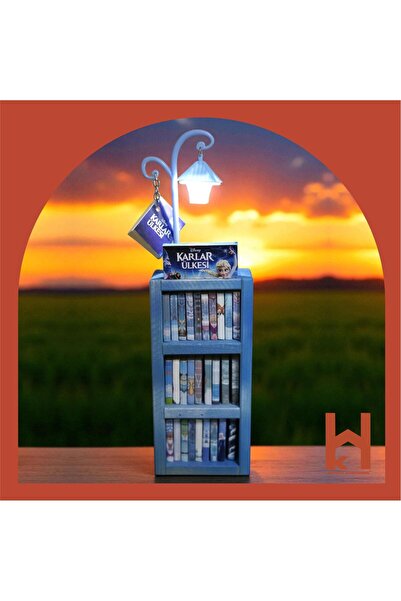 Hediye Kasabası MASAÜSTÜ DEKORATİF MİNİ KÜTÜPHANE VE GECE LAMBASI -KARLAR ÜLKESİ ELSA ( KİŞİSELLEŞTİRİLEBİLİR )