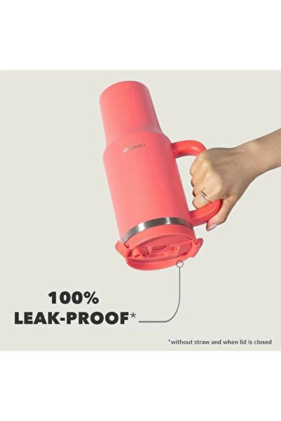 AyrStore Unisex Adult Streeterville Tumbler Insulated Water Bottle with Straw, 1.2L, Coral