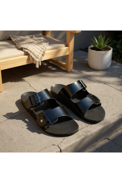 Minamoda Gezer Women's Double Buckle Slippers Adjustable Soft Sole Women's Slippers
