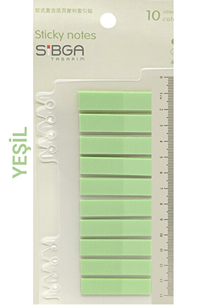 sibga tasarım Şeffaf Yeşil Renkli Postit Post-it Post It. Kitap Ayracı Ayraç Postit Sticker Not Kağıdı
