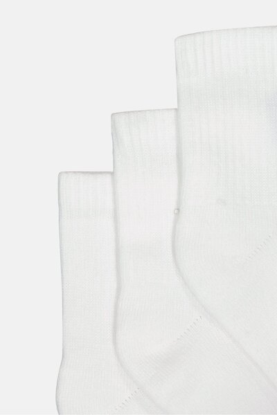 Reebok Men 3 Pair Brand Logo Ankle Socks, White