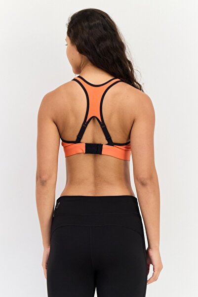 Reebok Women Brand Logo Padded Sports Bra, Red