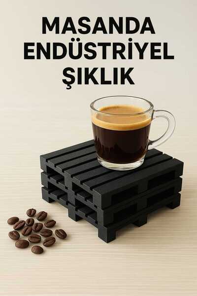 Cosmic Star قاعدة كوب بتصميم البليت - أسود |   أكواب زخرفية حديثة وصناعية (مج...