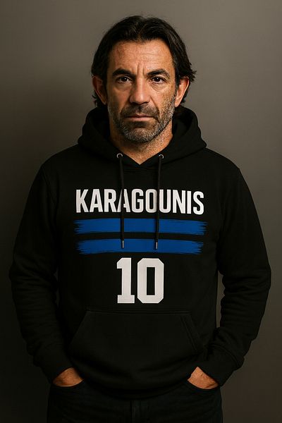 CLASSY.MODA Karagounis 10 Hooded Sweatshirt – Greece Player Hoodie 3 Thread Digital Print with Kangaroo Pocket