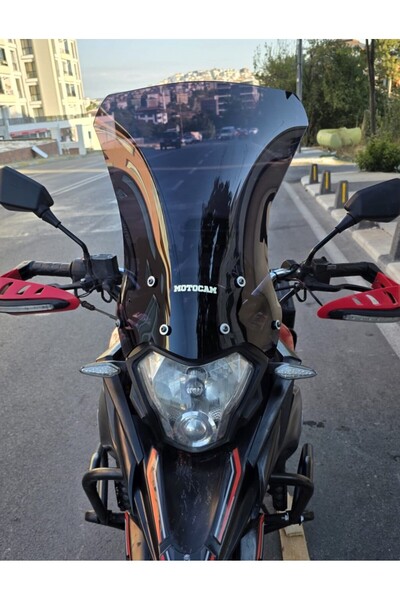 MOTOCAM Mondial Rx3 İ Evo Ön Cam 2015-2022 Model 52cm Siyah Renkli 4mm UZUN CAM