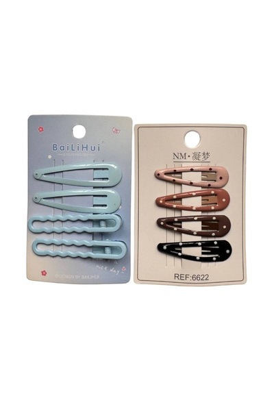 LETING 8 Pieces Hair Clips 2 Sets Different Shapes Colorful