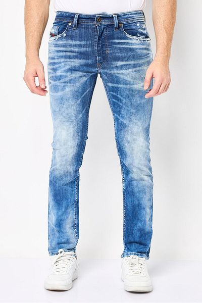 Diesel Men Stretch Fit Washed Stretchable Denim, Blue