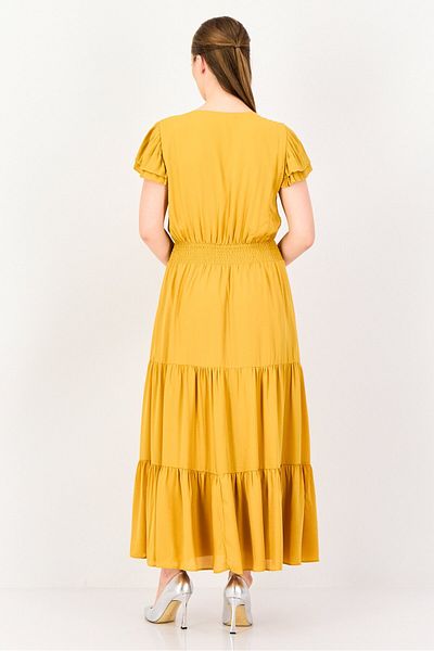 NANETTE LEPORE Women Ruched Maxi Dress, Mustard