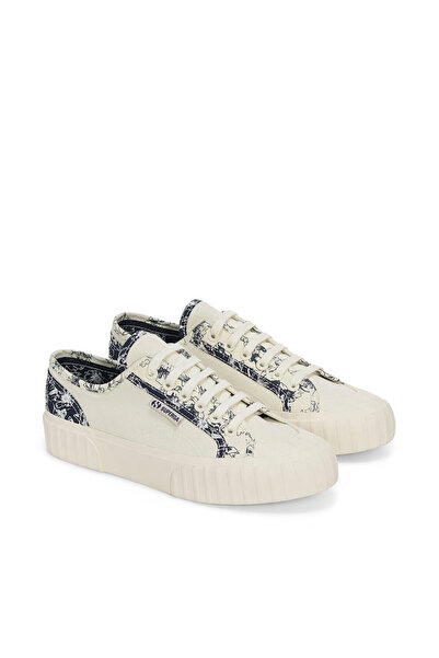Superga 2630 STRIPE SKETCHED FLOWERS Kadın Ekru Sneaker S41356W-AE7