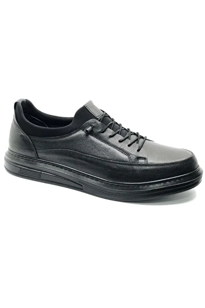 KOCAMANLAR Özçatal 586 Genuine Leather 45-46-47 Number Special Production Men's Casual Shoes Black