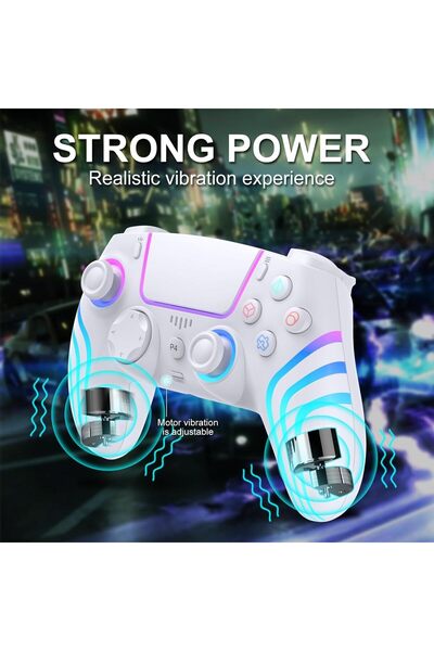 erorex Full Color Led Wireless Gaming Controller Ps4/Ps5 Features Turbo One Key Burst Fire 1000Mah Long
