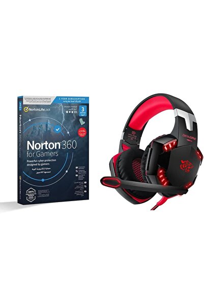 erorex Gaming Headset G2000 Red Volume Control Compatible Modern Devices Computer Laptop Playstation