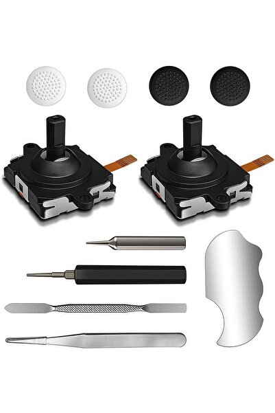 erorex 4 Pack Analog 3D Joysticks Replacement Kit Quest 2 & Meta Quest 3Controllers Tweezers Pry Bar &