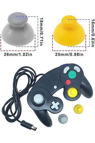 erorex 6Pcs Yellow Grey Replacement Analogue Analog Sticks Thumbstick Gamecube Controller Gamecube