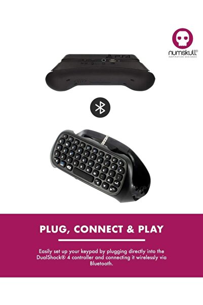 erorex Sony Playstation 4 Bluetooth Wireless Mini Keyboard Gadget Wireless Bluetooth Chat Pad Voice Chat