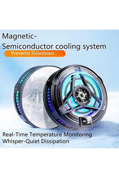 erorex Phone Cooler مبرد جوال Magnetic Phone Cooling Fan Digital Display Iphone/ Ipad Portable High