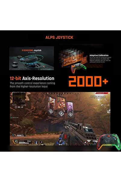 erorex Wireless Controller Rainbow 2 Pro Pc Controllers Motion Aiming Hall Triggers Alps Joystick Custom