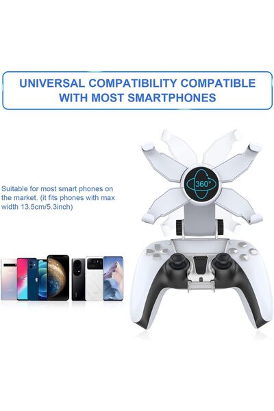 erorex Mobile Phone Game Clip Ps5 Controller Wireless Gamepad Stand Adjustable Phone Swivel Stand