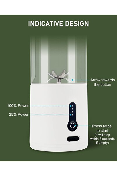 erorex Portable Blender Shakes Smoothies, 532Ml Type-C Usb Rechargeable Blender, Powerful Mini Juice