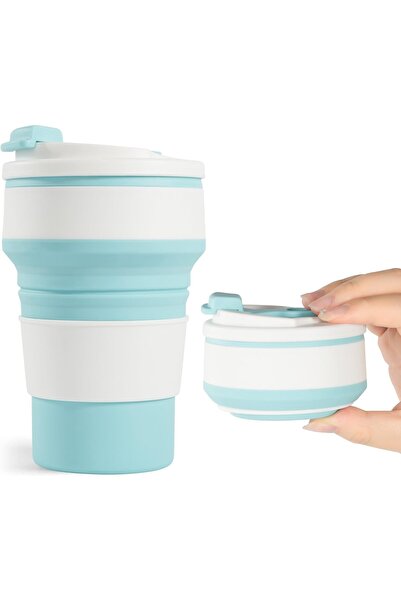 erorex 12Oz Collapsible Cup Traveling, Collapsible Silicone Travel Cup Hot Cold Drinks, Leak Proof