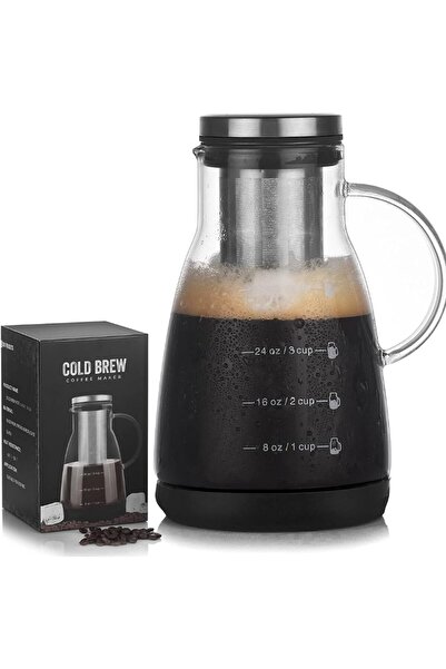 erorex Cold Brew Coffee Maker, Iced Coffee Maker Airtight Lid, Cold Brew Pitcher Removable Stainless Steel