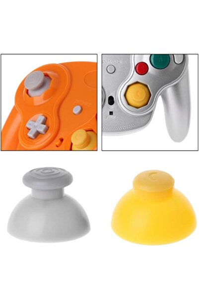 erorex 6Pcs Yellow Grey Replacement Analogue Analog Sticks Thumbstick Gamecube Controller Gamecube