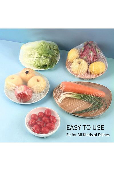 erorex 300Pcs Plastic Bowl Covers Food Cover Dish Covers, Reusable Elastic Stretch Fresh Keeping Bags,