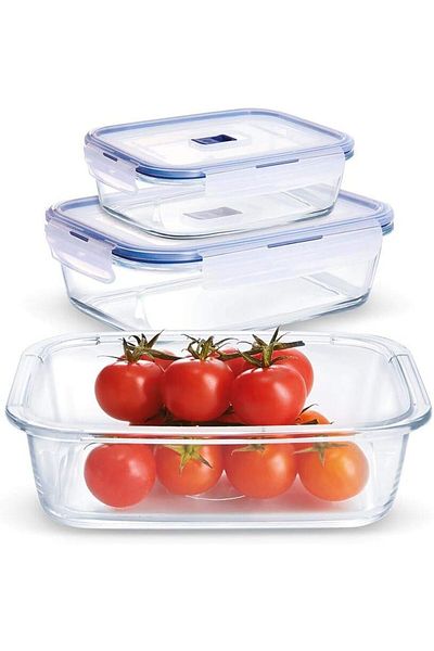 erorex Temp Rectangular Flat Pure 3 Lunch Box Set With Bag