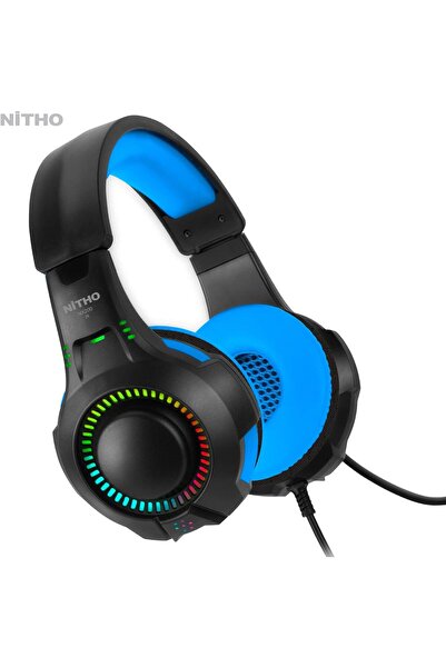 erorex Nitho Nx200 Stereo Gaming Headset Noise Canceling Cardioid Mic & Rgb Led Light Pc Ps4 Ps5 Xbox One